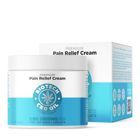 5,000mg CBD Pain Relief Cream - 4oz - Biotech CBD - Thumbnail 1