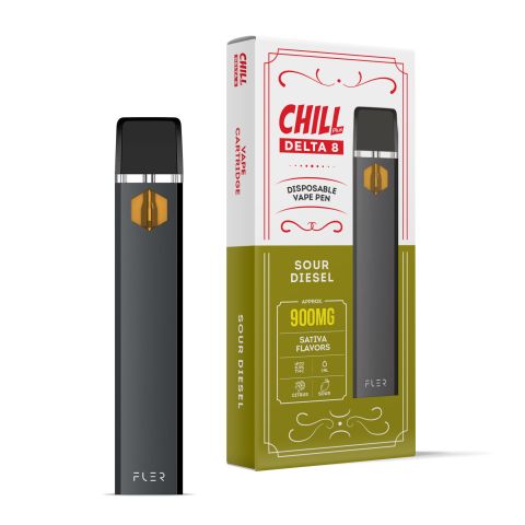 900mg D8 Vape Pen - Sour Diesel - Sativa - 1ml - Chill Plus - Thumbnail 1