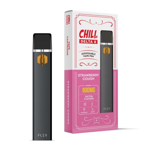 900mg D8 Vape Pen - Strawberry Cough - Sativa - 1ml - Chill Plus - Thumbnail 1