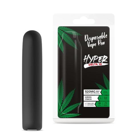 920mg D10, D8 Vape Pen - Green Crack - Sativa - 1ml - Hyper - Thumbnail 1