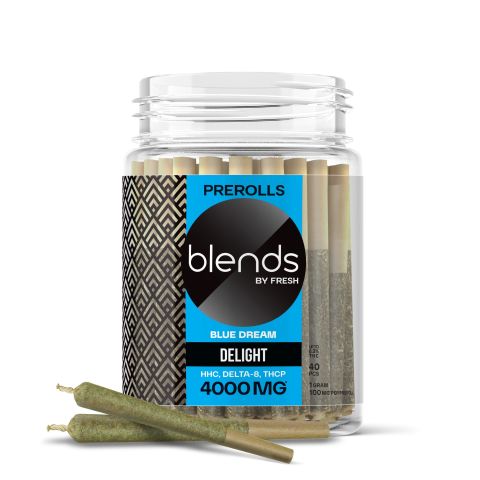 Delight Blend - 1g Blue Dream Pre-Rolls - 100mg HHC, D8, THCP - Blends by Fresh - 40 Joints - Thumbnail 1