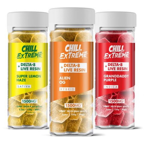 50mg Delta 8 Live Resin Gummies Bundle - Chill Extreme - Thumbnail 1