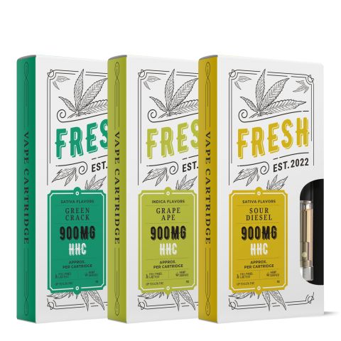 900mg HHC Vape Carts Bundle - Fresh - Thumbnail 1