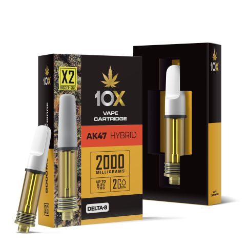 2000mg D8 Vape Cart - AK47 - Hybrid - 2ml - 10X - Thumbnail 1