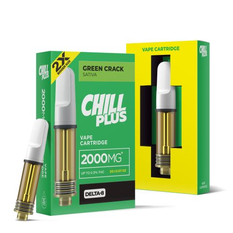 2000mg D8 Vape Cart - Green Crack - Sativa - 2ml - Chill Plus - Thumbnail 1